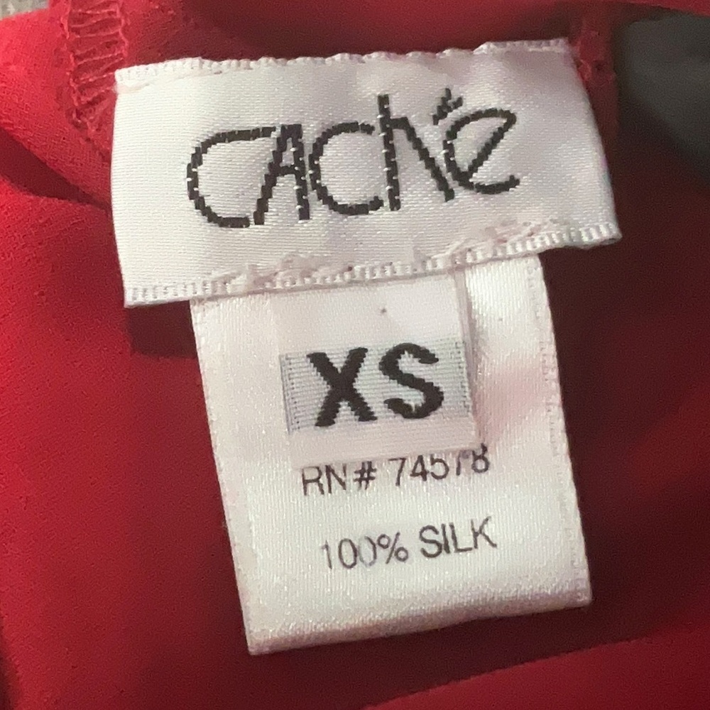 Cache Vintage Silk Cocktail Dress in Red Size XS - Picture 5 of 5